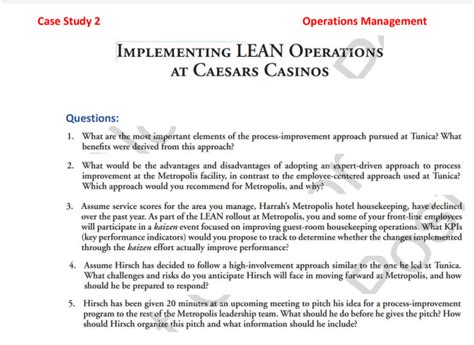 implementing lean operations at caesars casinos